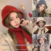 Balaclava Bonnet Women Skullies Beanies Hat Scarf 2-In-1 Thickened Warm Neck Protection Autumn Winter Accessories Knitted Law