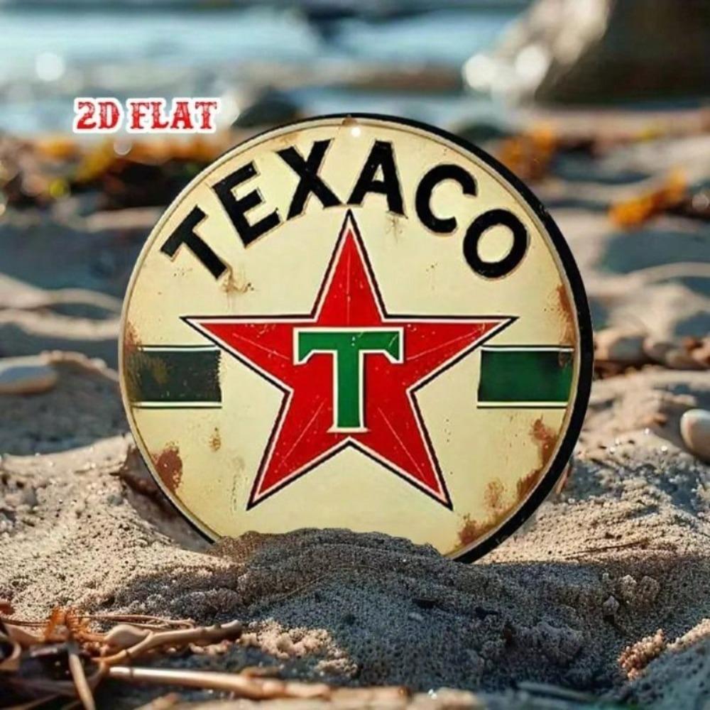 Metal Wall Art Vintage Texaco Retro Gas Station Sign Garage Decor