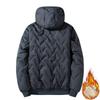 Cotton Jacket Autumn and Winter Men's Hooded Cotton Coat Plus Velvet Thickened Lamb Velvet Jacket Outdoor Warm Cotton Jacket