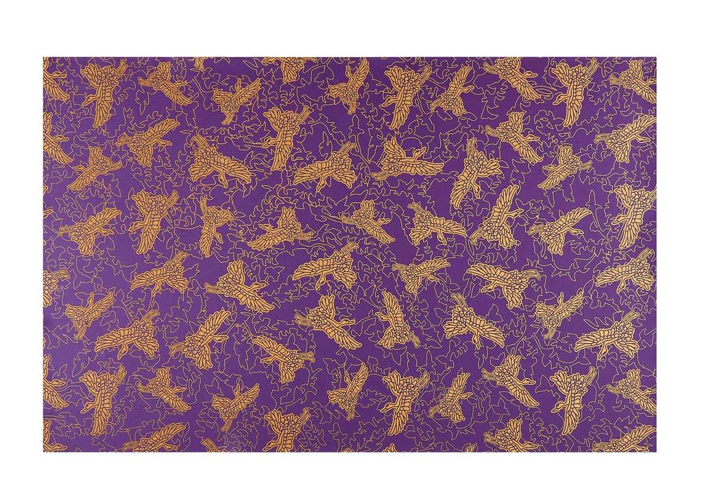 Cogit Flame-Resistant Buddhist Altar Mat, Crane Pattern, 62 x 40 cm, Free Cut