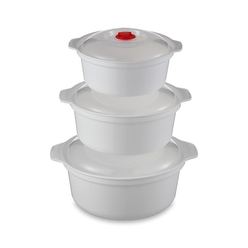 Microwave Oven Special Box Household Plastic Heating Fresh Keepeing Box with Lid Steamed Bun Instant Noodles Kitchen Bowl Set
