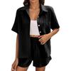 2 Piece Sets For Women T-shirt Shorts Outfits Fashion Sexy Summer Short Sleeve Pleated Midriff Suit