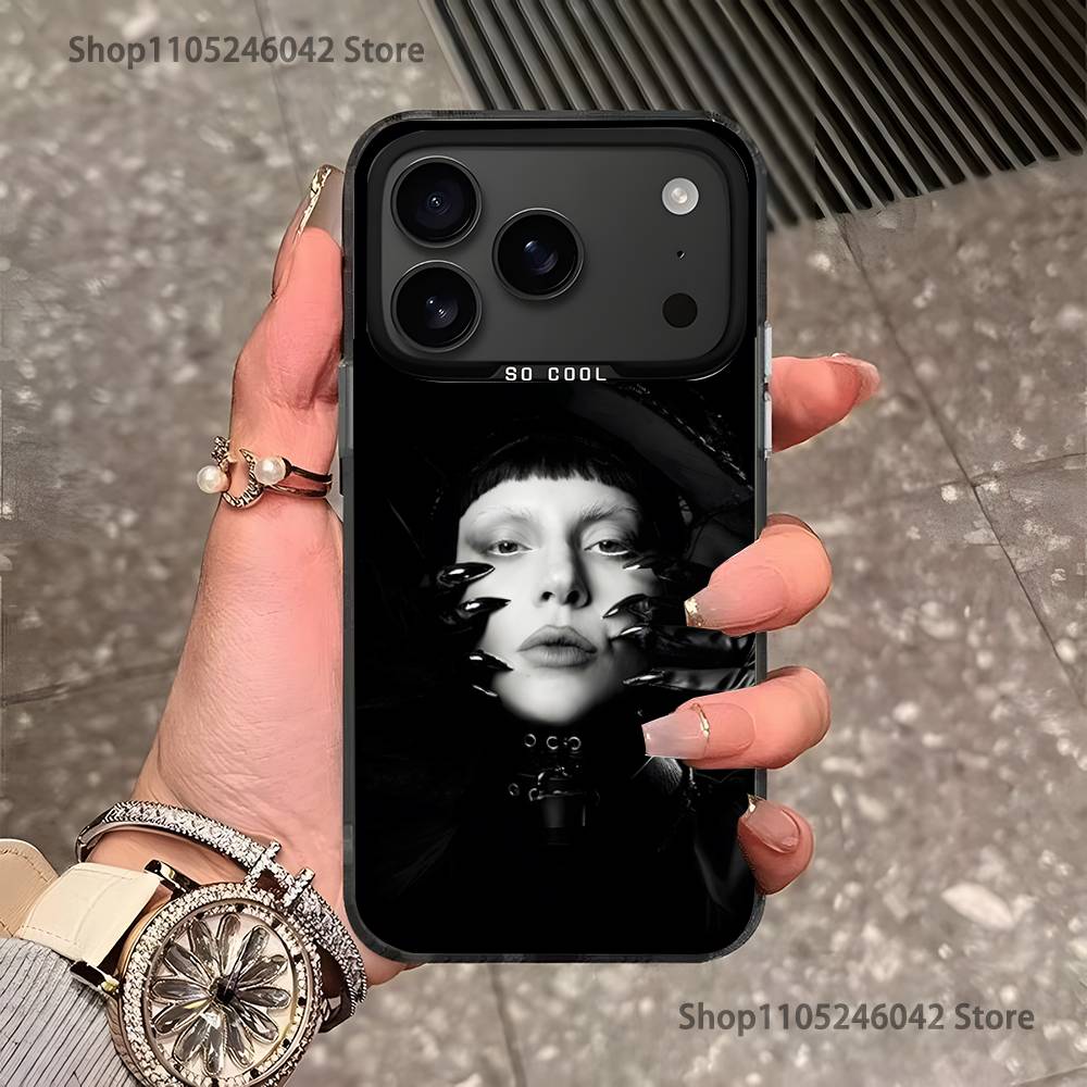 Чехол для телефона L-LADY-s MAYHEM G-GAGA для iPhone 17,16,15,14,13,12,11,Pro,Max,Plus, Черный Матовый Ударопрочный Чехол iPhone12