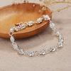 Elegant Silver Bracelet for Women with Rose Flower Design Sterling Silver Jewelry Gift