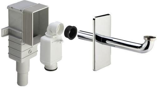 Washbasin siphon 5/4"x50 / 40 plastic, concealed, chrome, model no