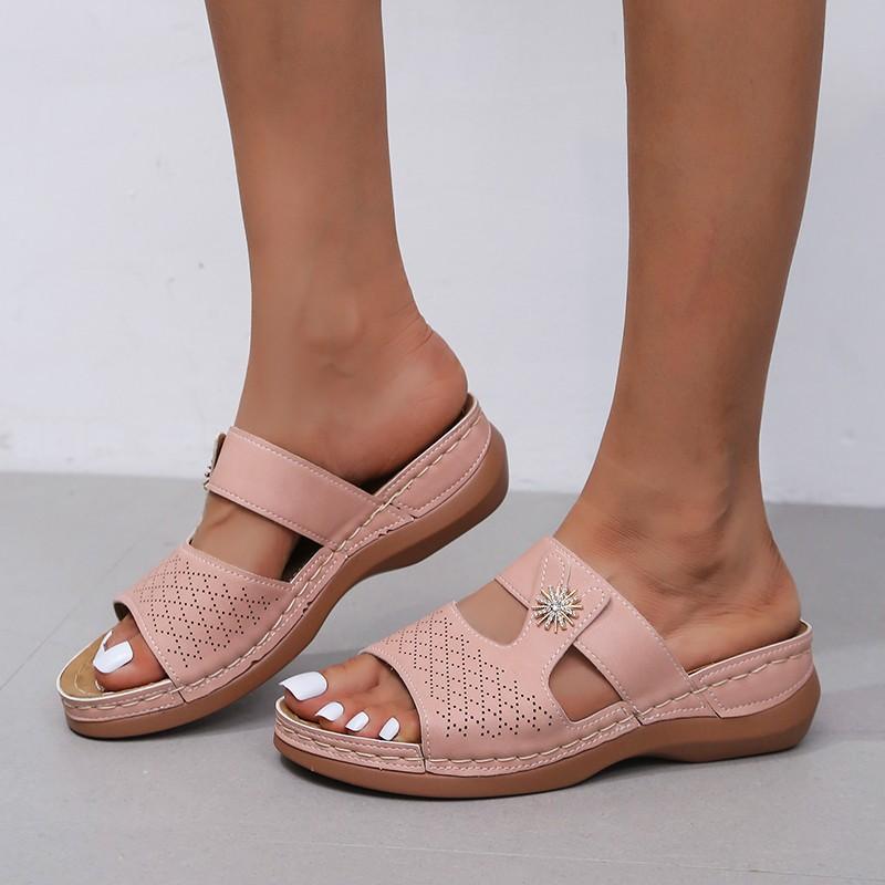 Cool Slippers Women's Shoes Summer Fashion Casual Wedge Heel One-word Women's Platform Slippers
