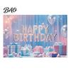 Birthday Photo Backdrop Happy Banner Backdrop, Party Background Cloth for Celebration, Group Bunting Flag Decor Kids Women, Supplies Double-sided