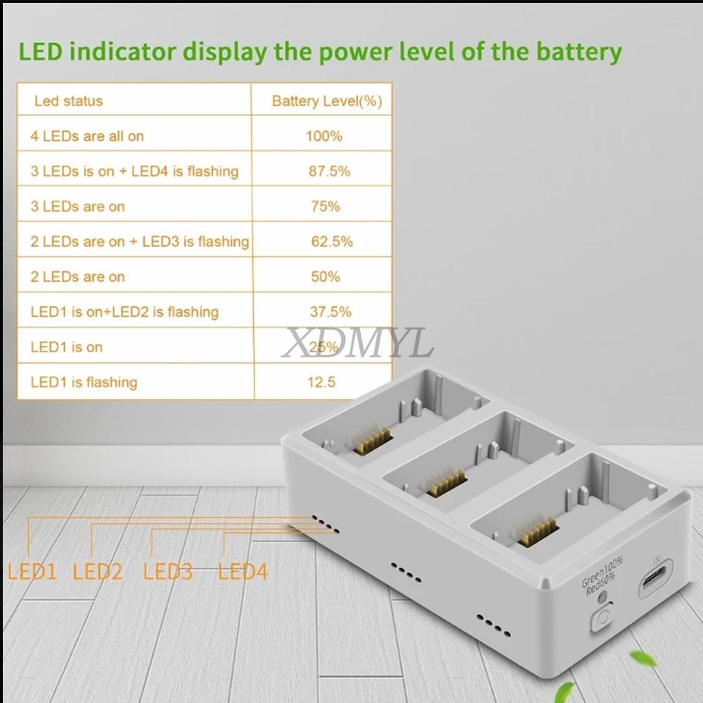 3-Way Battery Charger Manager For Mini 3/Mini 3 Pro Charging Hub Battery Charging Butler For DJI Mini 4 Pro Accessories