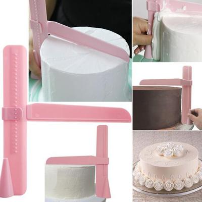 Cake Scraper Smoother Adjustable Fondant Spatulas Cake Edge Smoother Cream Leveling Device Cake Decorating Tools Pastry Spatula