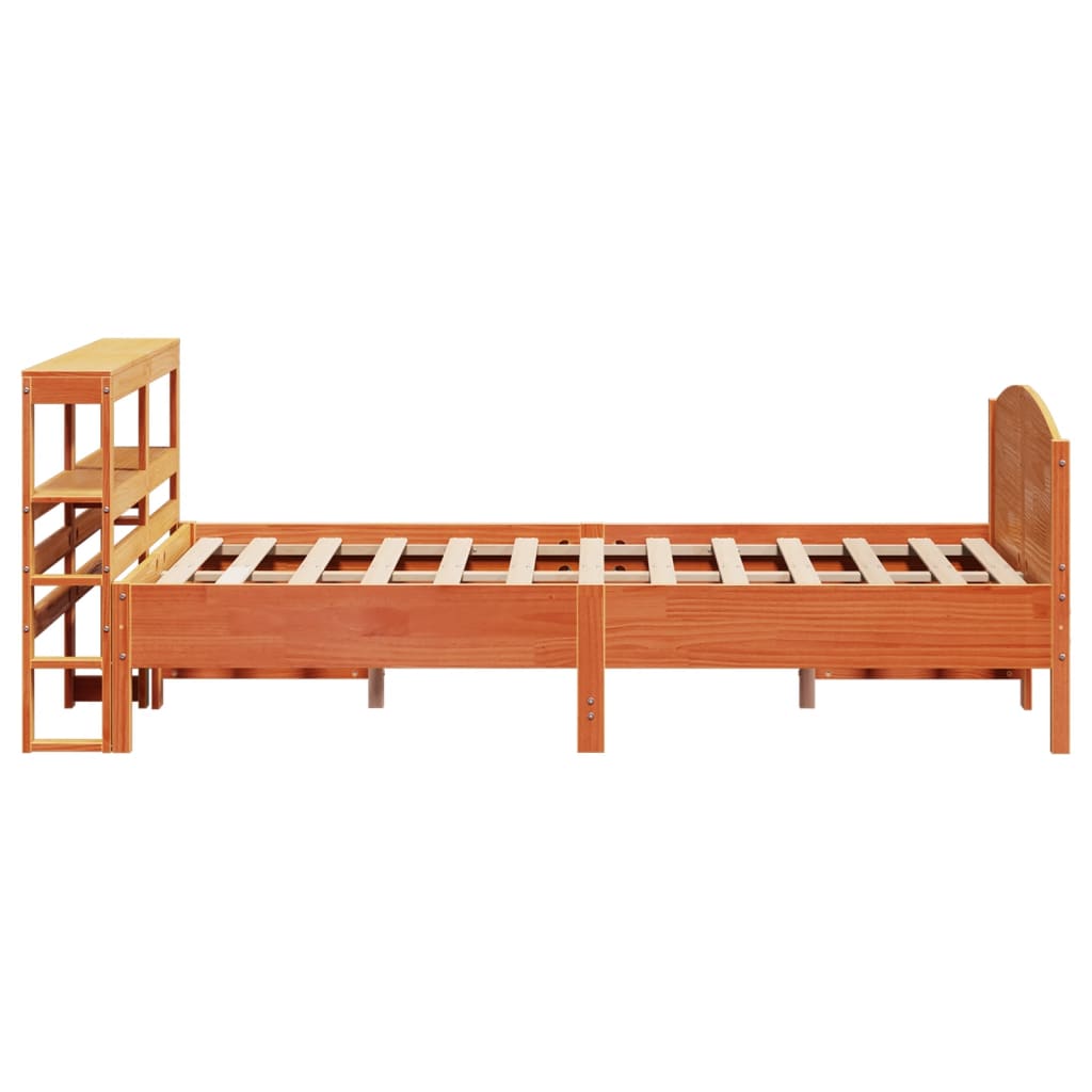 Solid Wood Bed without Mattress Wax Brown 140 x 200 cm Pine Wood
