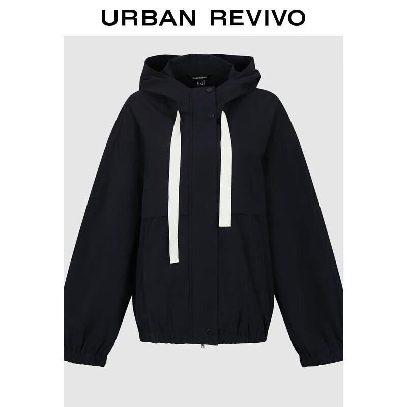 

Женская повседневная хлопковая куртка с капюшоном и цветными блоками UR S