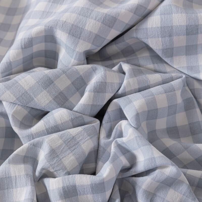 Muji Blue Plaid 4-Piece Bedding Set