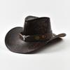 Westlicher Stil Cowboyhut Für Männer Frauen Vintage Kunstleder Breiter Rand Gentleman Cowgirl Jazzkappe Sombrero Hombre