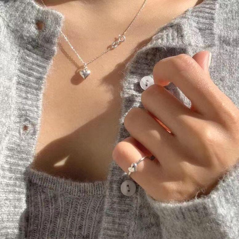 [Copper] Minimalist Heart Open Ring - Korean Design for Women