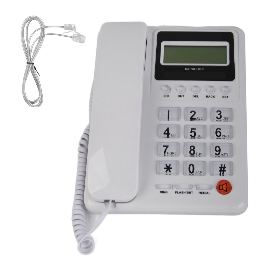 KXT8001CID Desktop Wired Phone Home Hotel Fixed Telephone with LCD Display Redial Function FSK