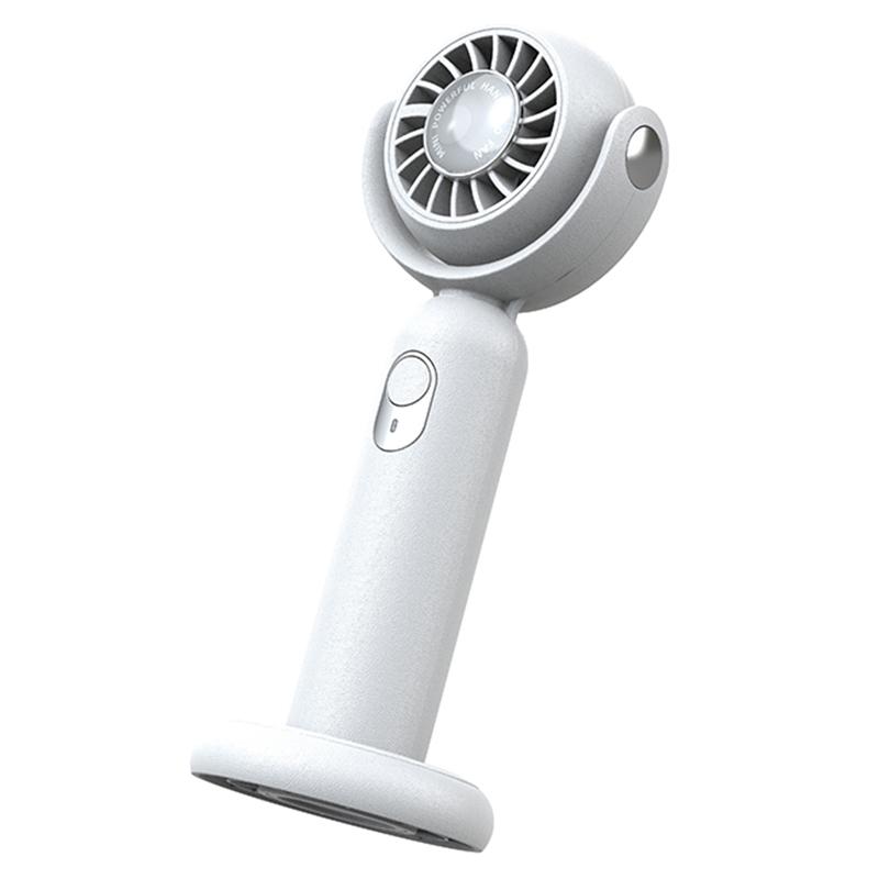 

F10 Mini Portable Handheld Desktop Neck Hanging Rotatable Fan Cooler Rechargeable Summer Cooling Fan White