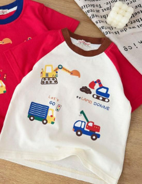 Boys Japanese Style Short-Sleeve T-Shirt - Summer 2026 Collection, Round Neck, In Stock 120 cm