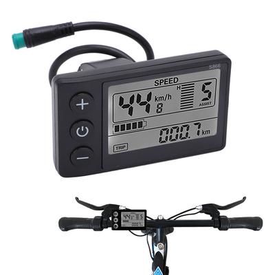 Elektrisk cykel LCD-display ABS-material Elektrisk cykel LCD-panel Stor skärm Vattentät kontakt Passar 22,2 mm/0,9-tums styren