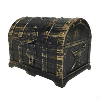 Kids Pirate Treasure Chest Toy Favors Props Bronze Empty