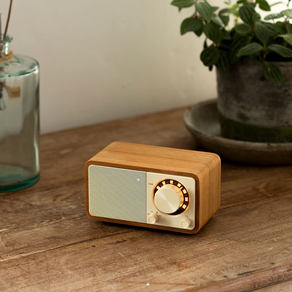 SANGEAN FM Radio Compatible Bluetooth Speaker, Cherry, WR-301 [Bluetooth Compatible]