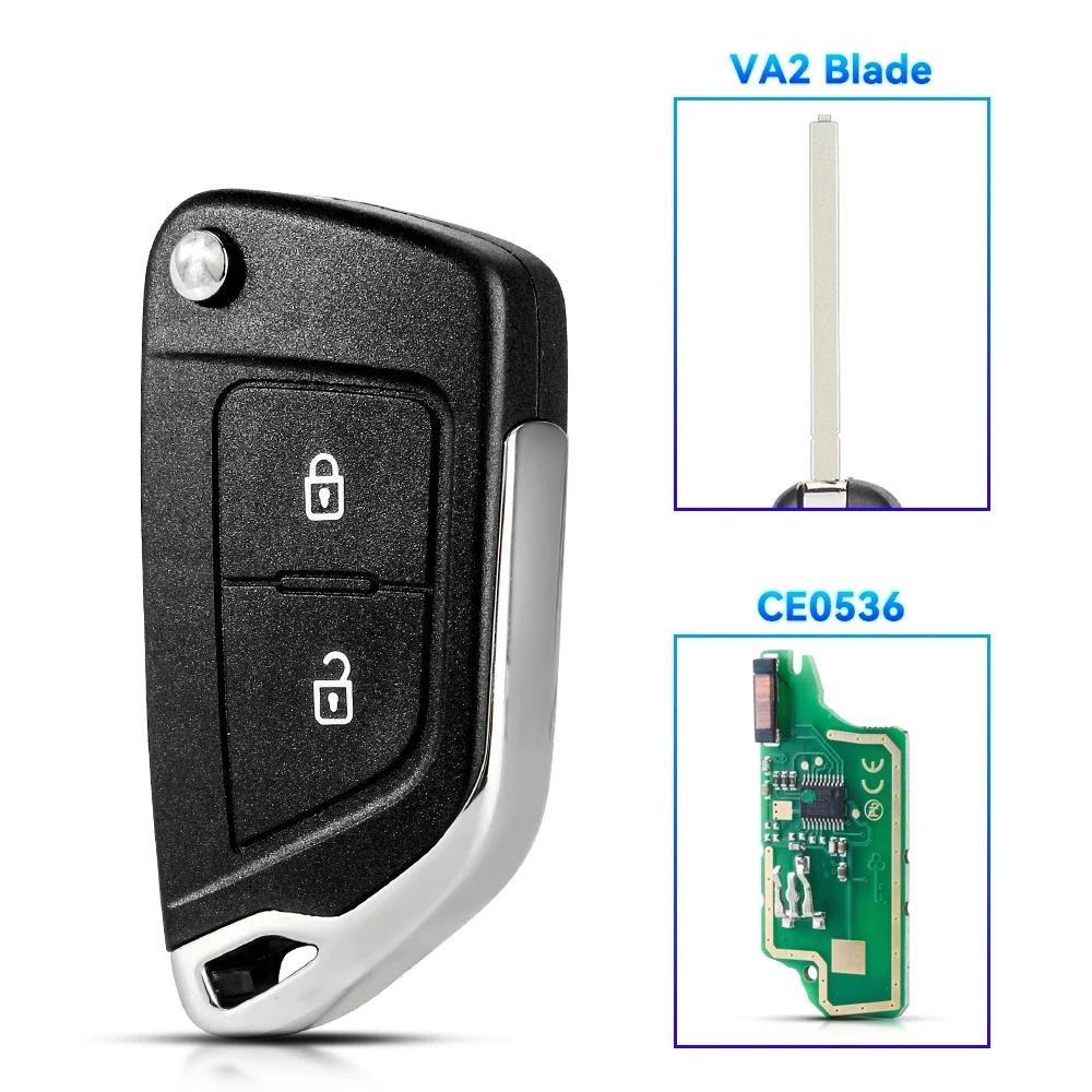 KEYYOU With Cutting Service For Citroen C4 C5 C6 C8 Xsara Picasso For Peugeot 107 207 307 308 Remote Car Key ASK/FSK 434Mhz ID46