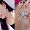 925 sølv Europa Stjerneord Krystall fra nye mote kreative cz Kvinne dusk Øredobber snøflak smykker
