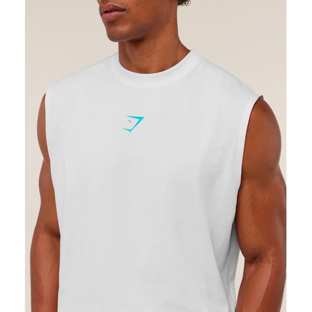 Gymshark Stromausfall Tank Gs Weiß Gs Marke Blau A4b9u Ud8b