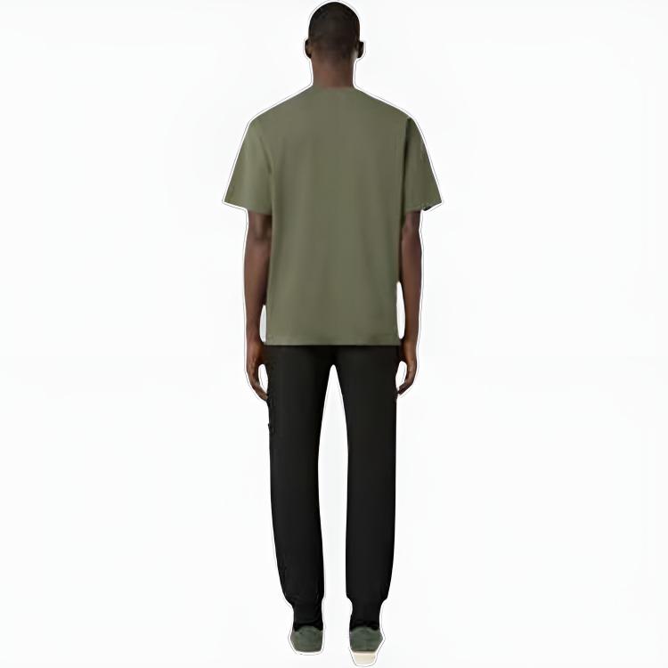 STONE ISLAND Pantaloni Casual da Uomo FW24 a Colore Unico con Elastico in Vita e Logo Nero 811564020-V0029