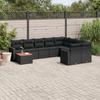 Vidaxl 10-Cz. Set da Giardino, Cuscini Rattan Nero Pe
