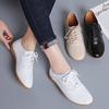 Women's Shoes for Autumn Large Size Students' Shoes for Women Korean Style Students' Genuine Leather White Shoes for Women Flat Casual Shoes