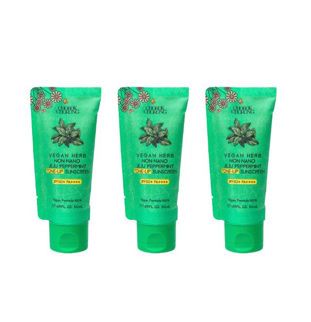 Chorok Chorong Vegan Herb Non-Nano Jeju Peppermint Tone-Up Sunscreen 50ml (3 Options)