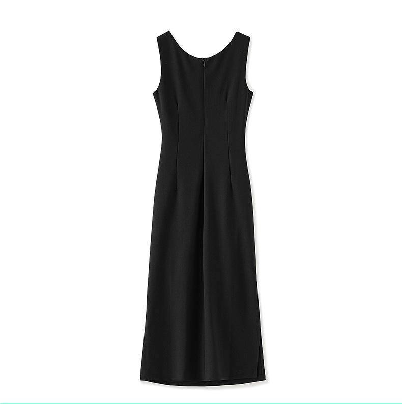 Shenzhen Nanyou Elegant French Square Neck Suspender Dress - Women's Summer Long Skirt