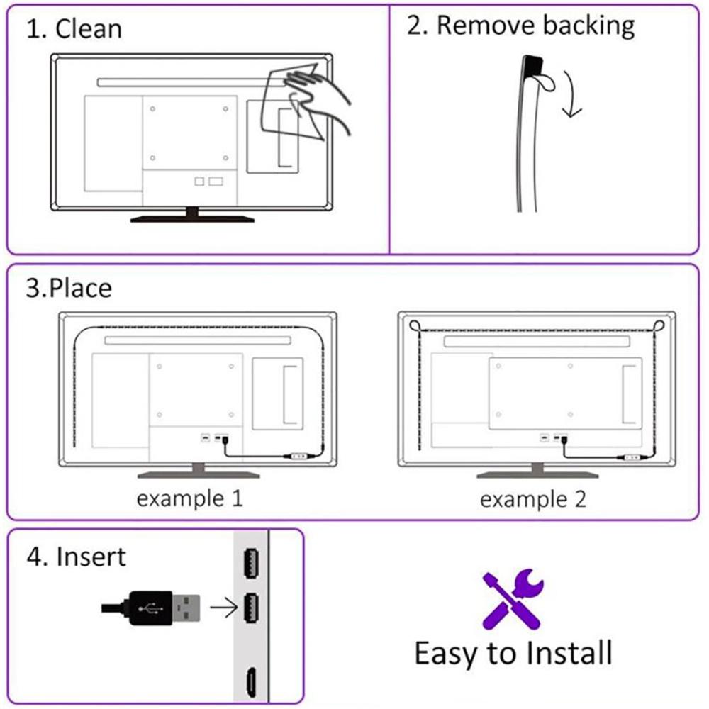 RGB LED Light Bar USB Infrared 24 Key Remote Control Light with 5050 Bluetooth Control TV Computer Background Light