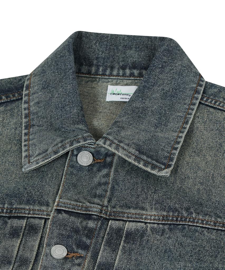 Standarderror 87-Stan120 [Newtro] Solid Washed Holder Denim Jacket Vintage Yellow