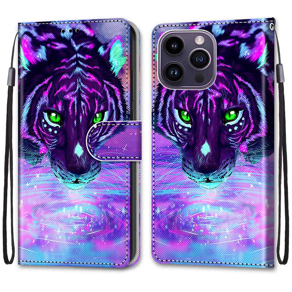Luxury Painted Leather Case Wallet Book Style Protective Cover for iPhone 16 15 14 13 12 11 Pro MAX 16Pro 15Pro 14Pro 16Plus 15Plus 12mini SE4 (2025)