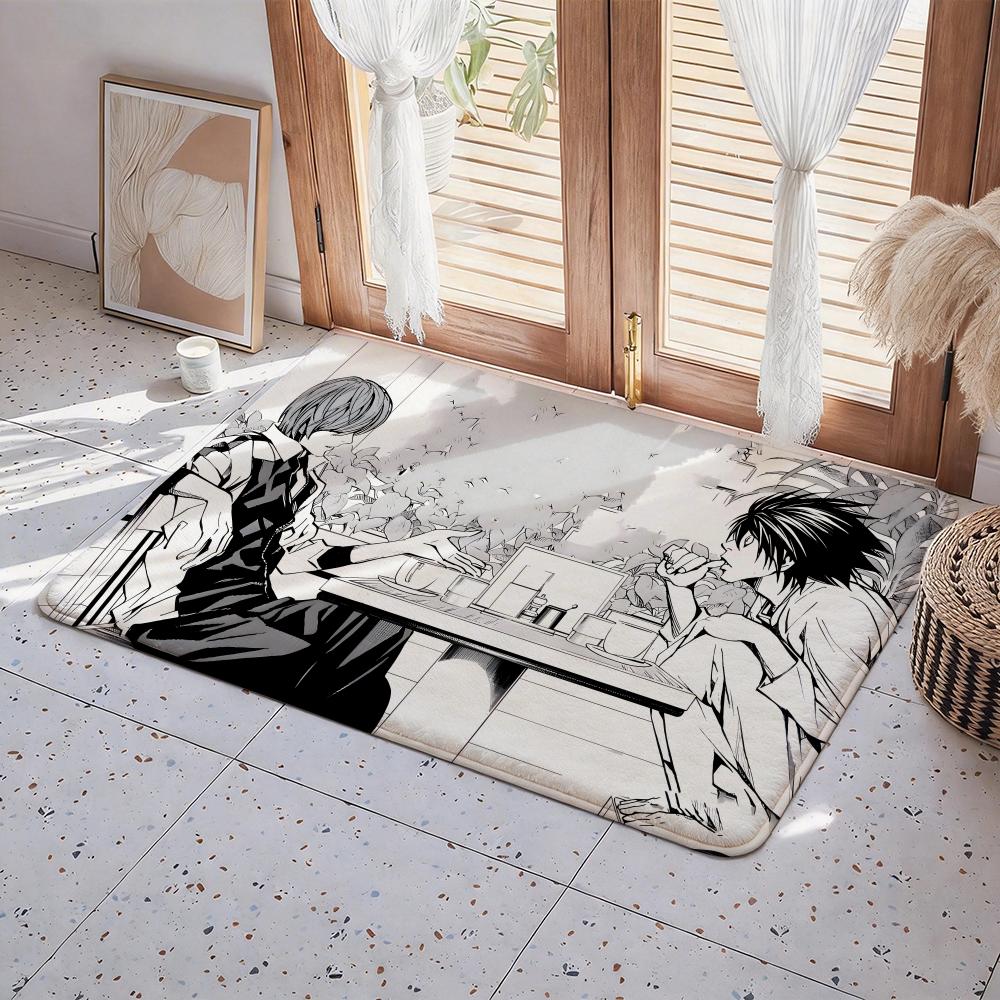 Hot Anime D Death N Note Floor Mat Eco  Flannel Doormat Non Slip Odorless Indoor Floor Rug Soft Short Plush Home Mat