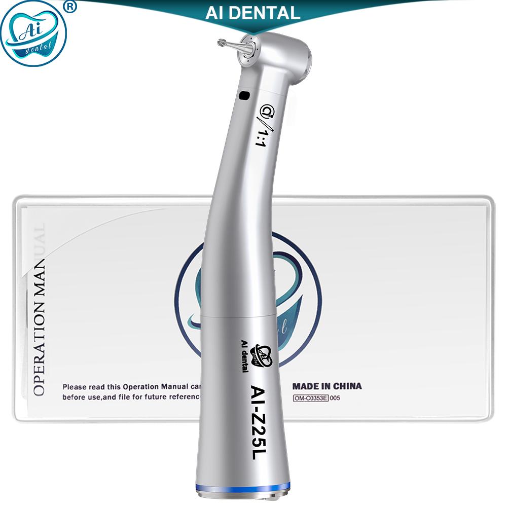 Dental Contra Angle Handpiece AI-Z25L 1:1 Electric Motor Connector Low Speed Handpiece With Fiber Optic