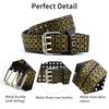 Women Adjustable Waist Belt Black Color Belt All-match Coat Dress Men Harajuku Formal Waistband with Pin Hole Decor