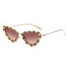 Cat Glasses Oversized Rhinestone Sunglasses Dark Wind Retro With Diamond Metal Exaggerated Sunglasses