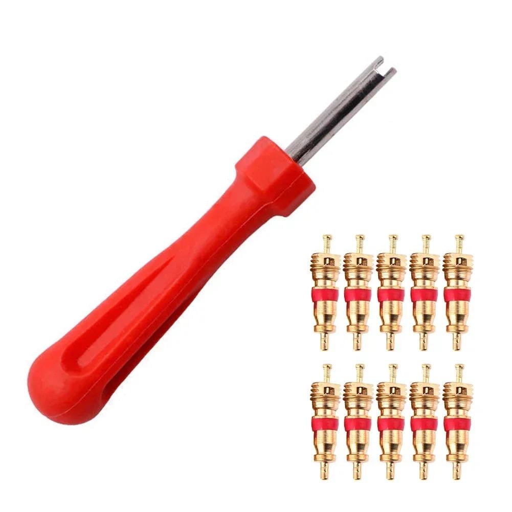 Portable Tire Valve Core Remover Installer Tool Removal Tool Bike Bicycle Car Motorcycle Tire Repair Tools Wrench Screwdriver