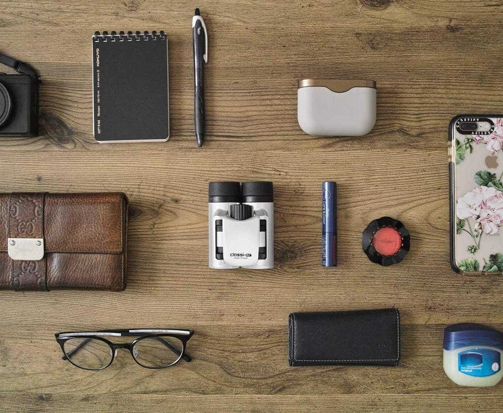 KENKO Classi-air 8x21DH Concert Binoculars, Roof Prism, 8x Magnification, 21mm Aperture, Ultra-Lightweight and Compact, Multi-Coated, White, 021385