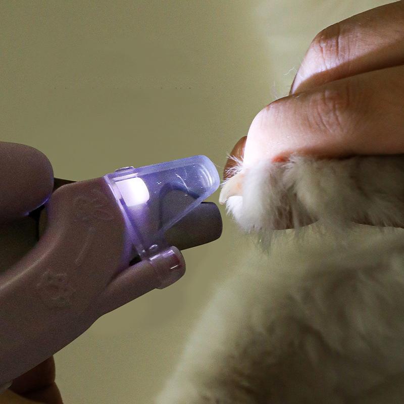 LED Pet Nail Clippers with Built-in Light Safe Easy Nail Cutting for Dogs Cats Comfortable Grip Gentle Nail Trimmers Tool
