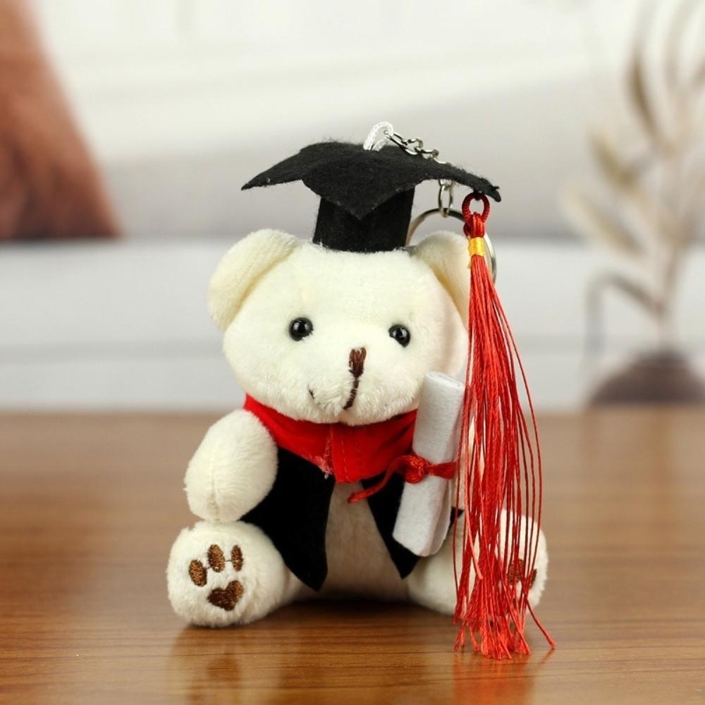 Soft Stuffed Graduation Bear Plush Toy 12cm Bear Pendant Cartoon Dr Bear Doll Desk Decor