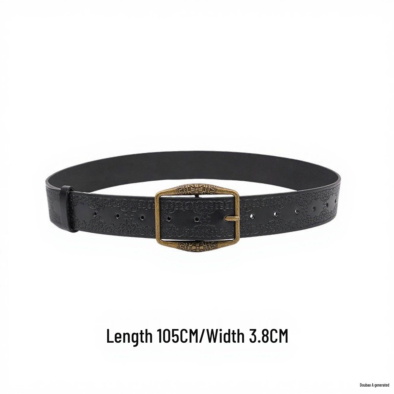 

American Retro Women s Brown Leather Belt with Alloy Buckle, Ethnic Style, Decorative, Versatile for Jeans, 2025 New Style.