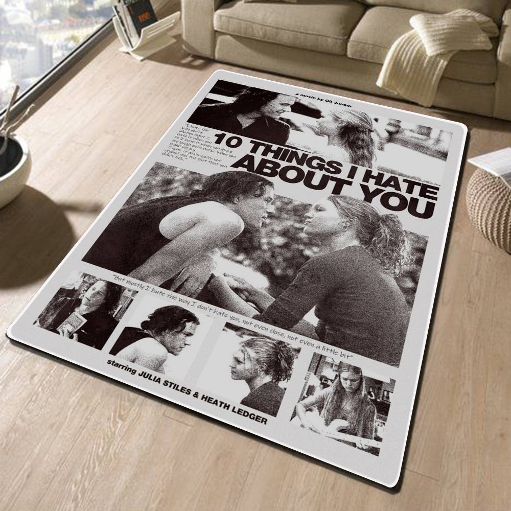 Vintage 10 Things I Hate About You Movie Floor Mat Style Soft Bedroom Floor House Laundry Room Mat Anti-skid Household Carpets