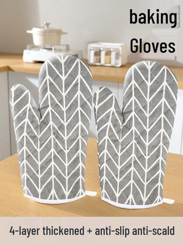 ZISIZ Lengthened Thickened Kitchen Heat Resistant Gloves