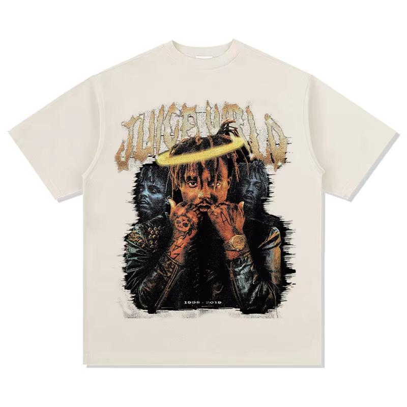 Juice Wrld 19982019 Halo Print TShirt Oversized Dark Aesthetic Cotton Tee Unisex Women Sad Rap Fashion Streetwear Fan Top