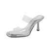 Summers PVC Transparent Women Slippers Shoes Casual Street Style Ladies Elegant Party Dress High Heel Slides