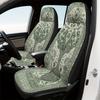 2 Stück Elegante Geometrische Blumenmuster Autositzbezüge - Grün & Gold Luxus Design, Passend für SUVs, Limousinen, Lkw, Waschbarer Stoff