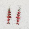 5Pairs Hook Piercing Fish Drop Earrings Acrylic Wood Beach Drop Earrings Salmon Fish Earrings  Women